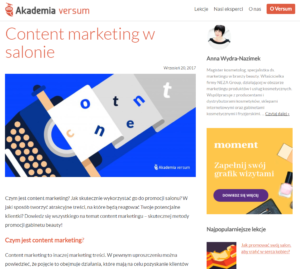 content marketing w salonie kosmetycznym