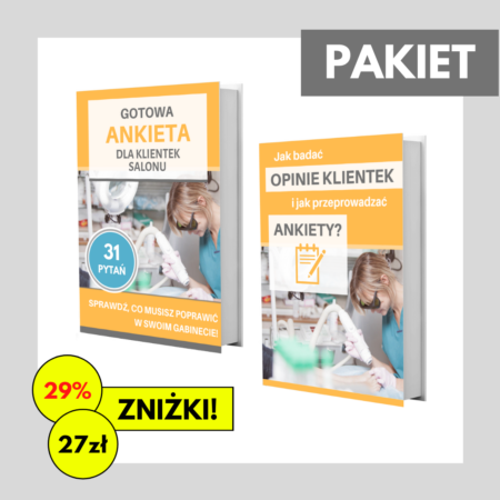 Jak badać opinie klientek – E-BOOK + gotowa ANKIETA (31 PYTAŃ) - PAKIET