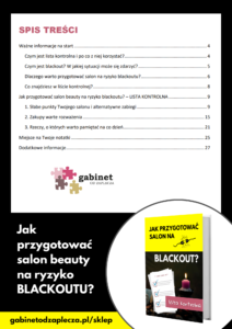 Jak przygotowac salon beauty na ryzyko blackoutu - spis tresci